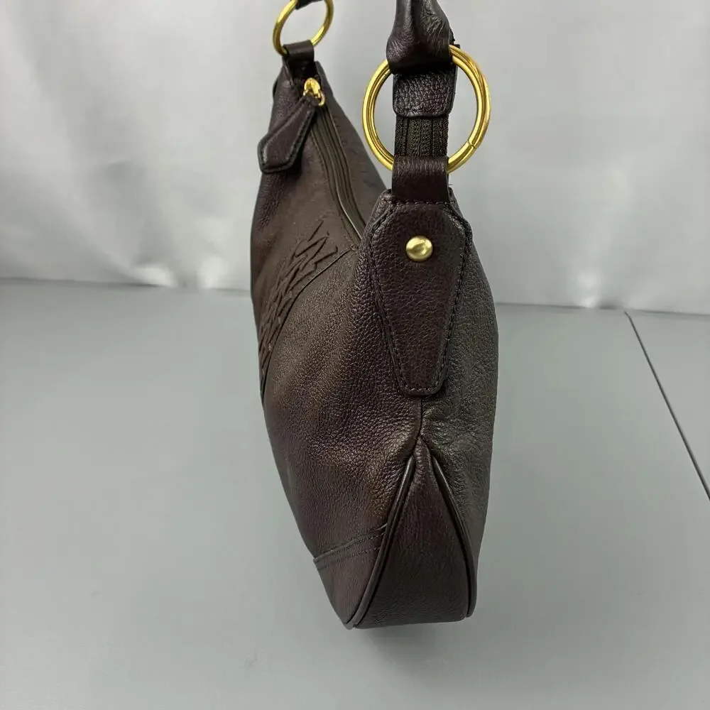 Wilson's Leather Chocolate Brown Handbag Hobo Style with Braided Handle